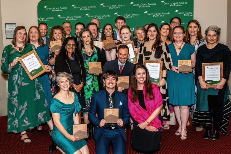 Green Gown Awards Australasia winners pictured at the award ceremony.