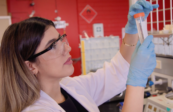 Asiyeh analyses microplastic particles