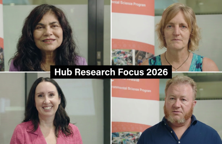 Hub leader Prof Sahajwalla with three research leaders